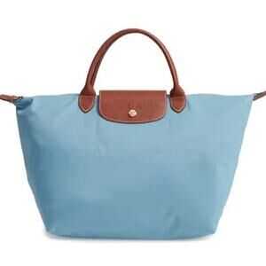 Longchamp Tote bag  Blue Nylon Leather Handle Shoulder Bag